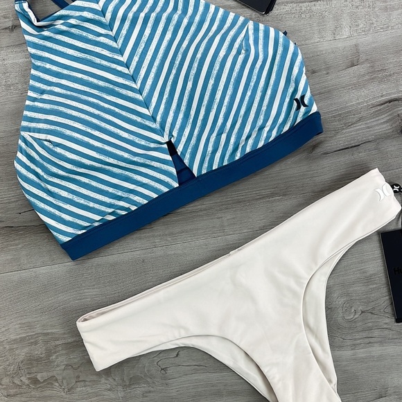 ☀️HURLEY☀️ QUICK DRY HZRD HIGH NECK Q/D HIPSTER BIKINI SET - Picture 5 of 13